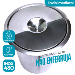 Lixeira de Embutir Pia Gourmet Aço Inox 5L
