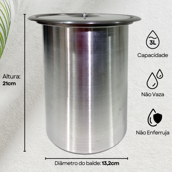 Lixeira de Embutir Pia Gourmet Aço Inox 3 litros - Image 4