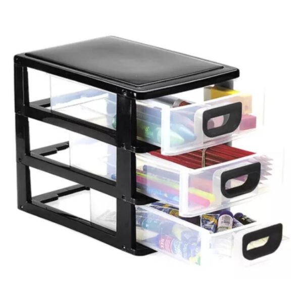 Mini Gaveteiro Organizador Bijouterias, Maquiagem, Linhas, Remédios - 3 Gavetas - 15cm x 14cm x 13cm - Image 3