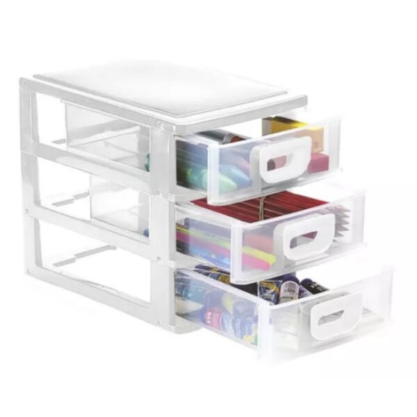 Mini Gaveteiro Organizador Bijouterias, Maquiagem, Linhas, Remédios - 3 Gavetas - 15cm x 14cm x 13cm - Image 7
