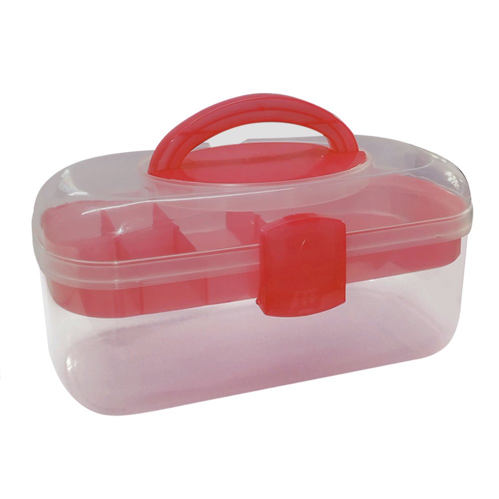 Maleta Plástica Organizadora Multiuso com Alça e Bandeja Interna – 6 Divisórias - Image 5