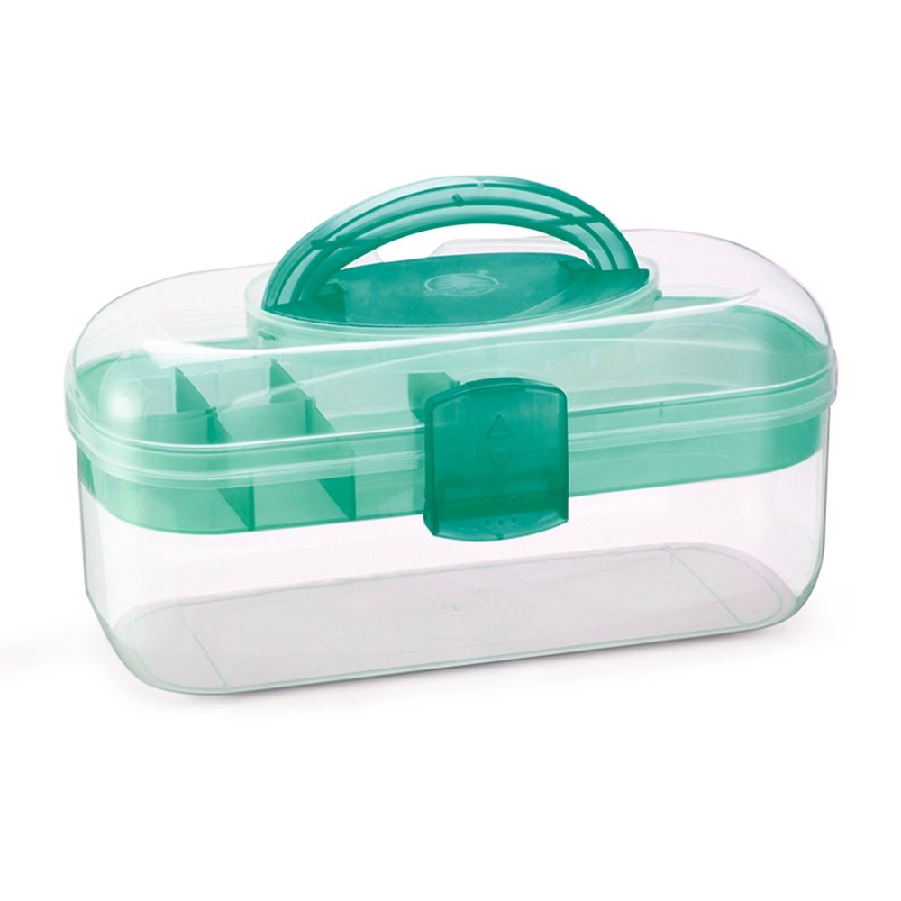 Maleta Plástica Organizadora Multiuso com Alça e Bandeja Interna – 6 Divisórias - Image 2